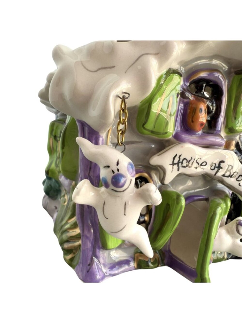 Blue Sky House of Boos Halloween House Ghost Tealight Heather Goldminc 2009 - Picture 2 of 7